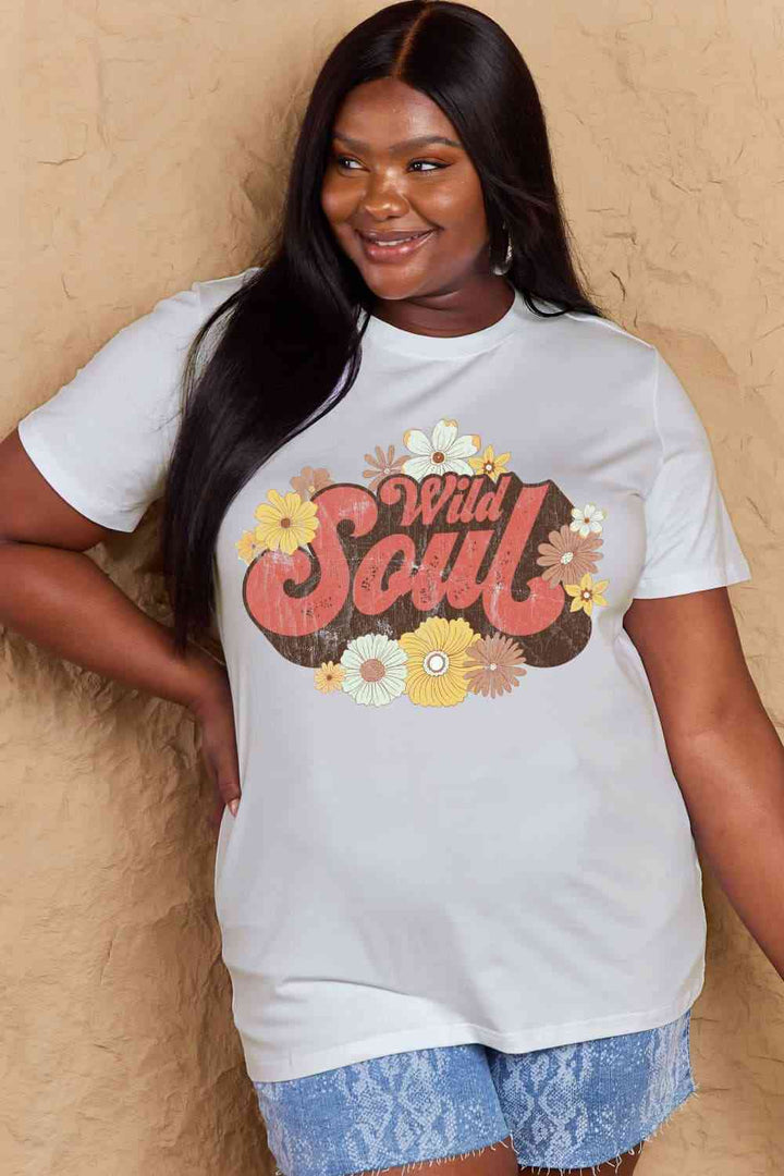 Simply Love Full Size WILD SOUL Graphic Cotton T-Shirt | 1mrk.com