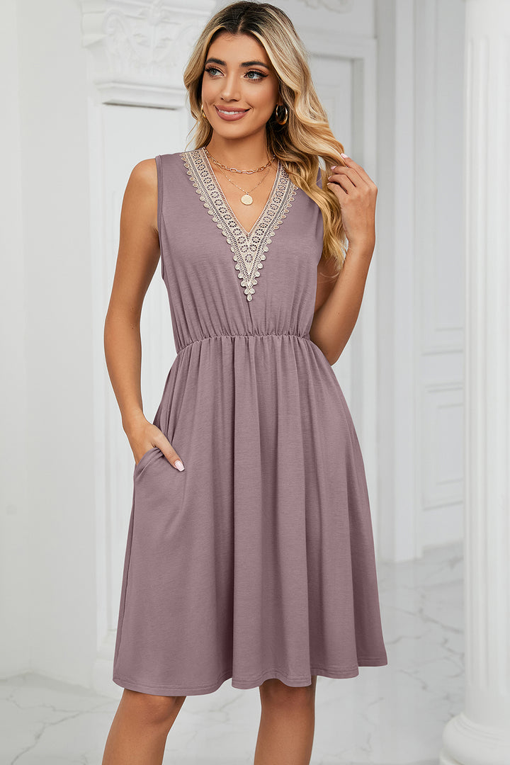 Pocketed V-Neck Wide Strap Dress | Trendsi