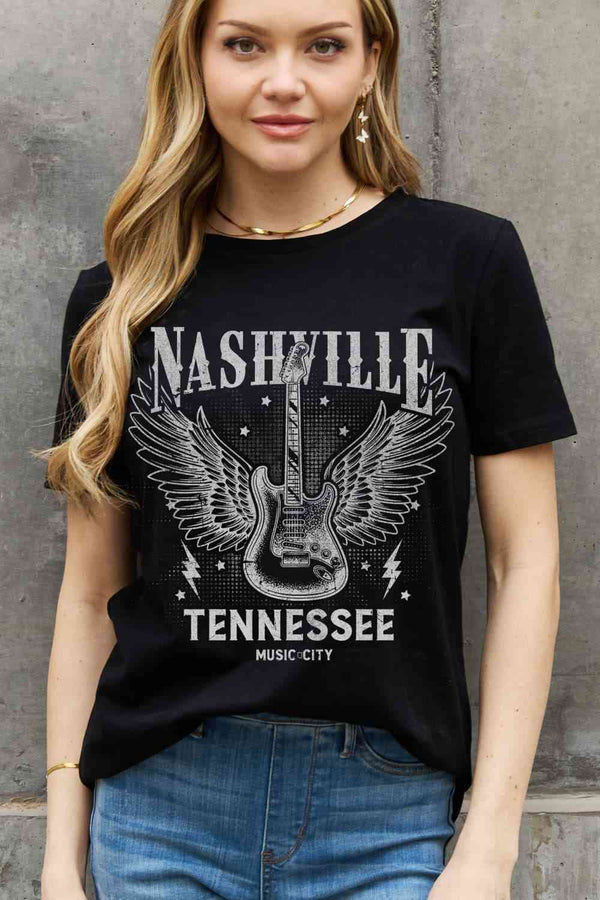 Simply Love Simply Love Full Size NASHVILLE TENNESSEE MUSIC CITY Graphic Cotton Tee | 1mrk.com