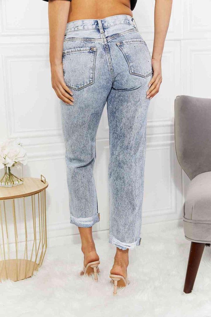 Kancan Kendra High Rise Distressed Straight Jeans | 1mrk.com