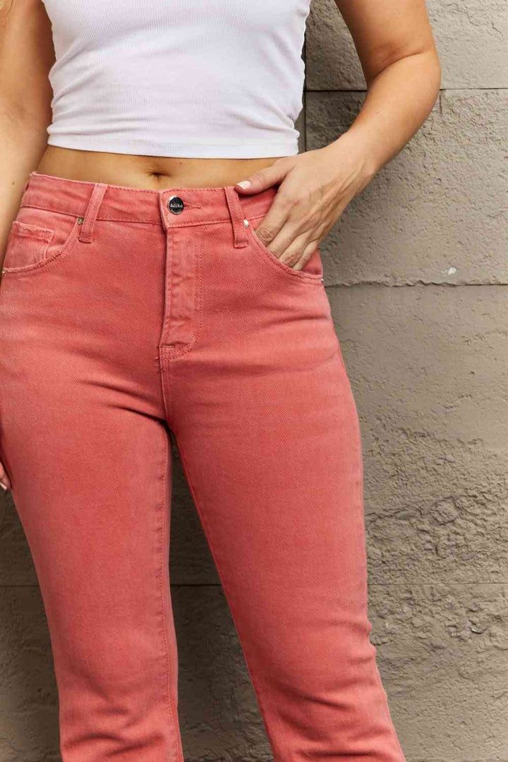 RISEN Bailey Full Size High Waist Side Slit Flare Jeans | 1mrk.com