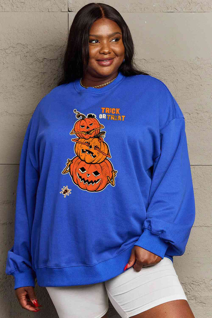 Simply Love Full Size TRICK OR TREAT Graphic Sweatshirt |1mrk.com