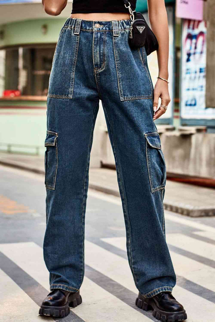 Baeful Long Straight Leg Jeans with Pockets | 1mrk.com