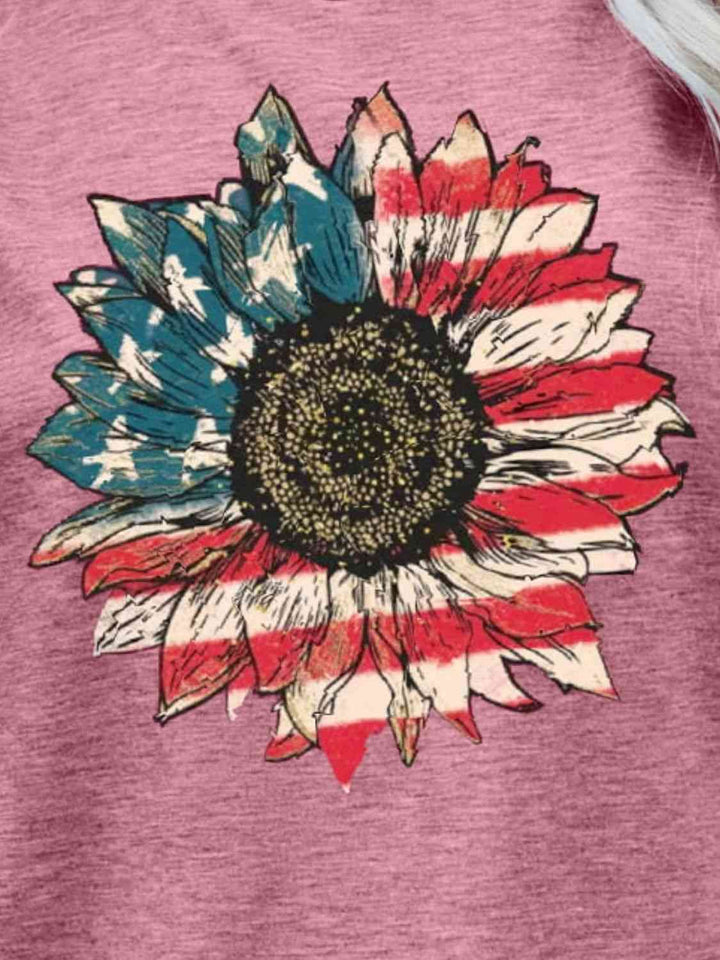 US Flag Flower Graphic Tee | 1mrk.com