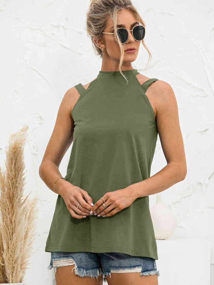 Cutout Mock Neck Tank | 1mrk.com