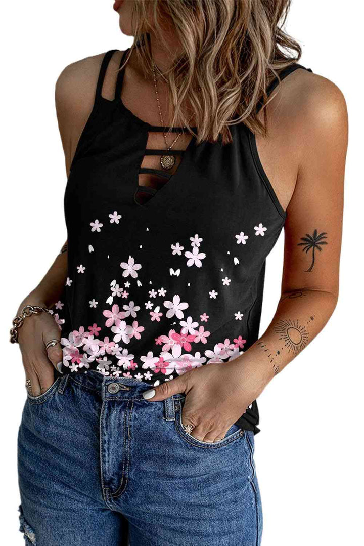 Floral Double-Strap Ladder Detail Cami | 1mrk.com