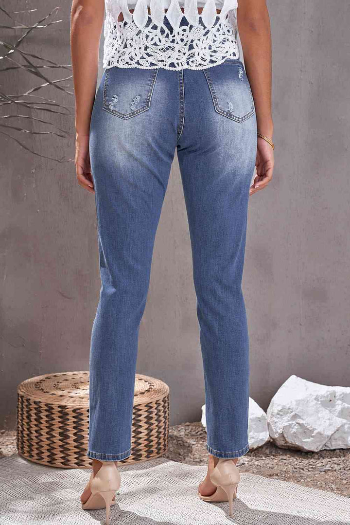 Baeful Leopard Patch Ankle-Length Jeans | 1mrk.com