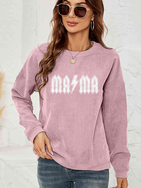 MAMA Graphic Dropped Shoulder Sweatshirt |1mrk.com