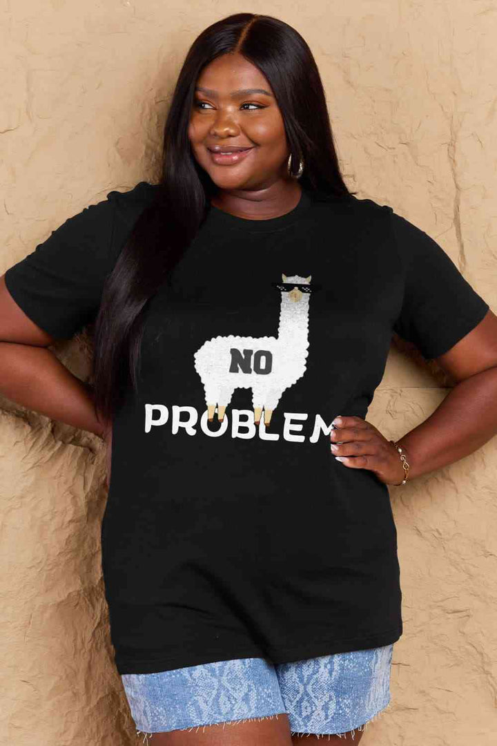 Simply Love Full Size NO PROBLEM Graphic Cotton Tee | 1mrk.com