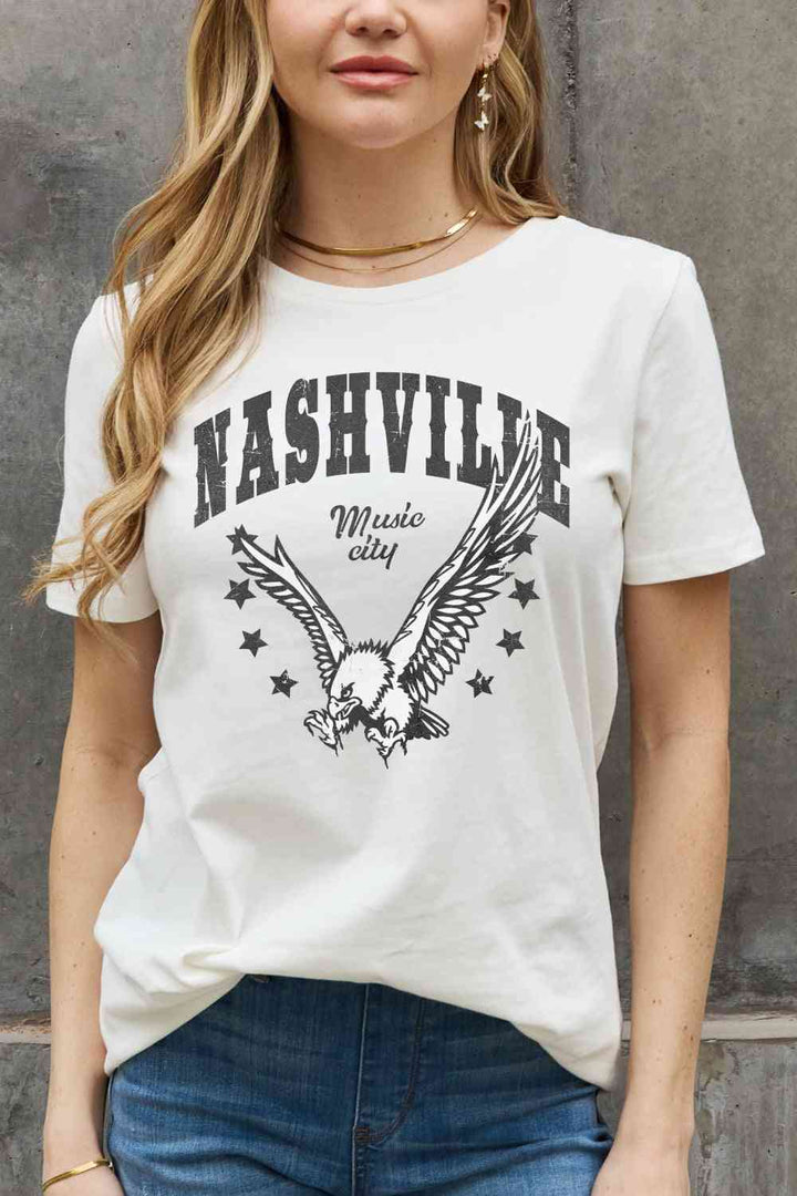 Simply Love Simply Love Full Size NASHVILLE MUSIC CITY Graphic Cotton Tee | 1mrk.com