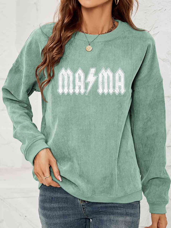 MAMA Graphic Dropped Shoulder Sweatshirt |1mrk.com