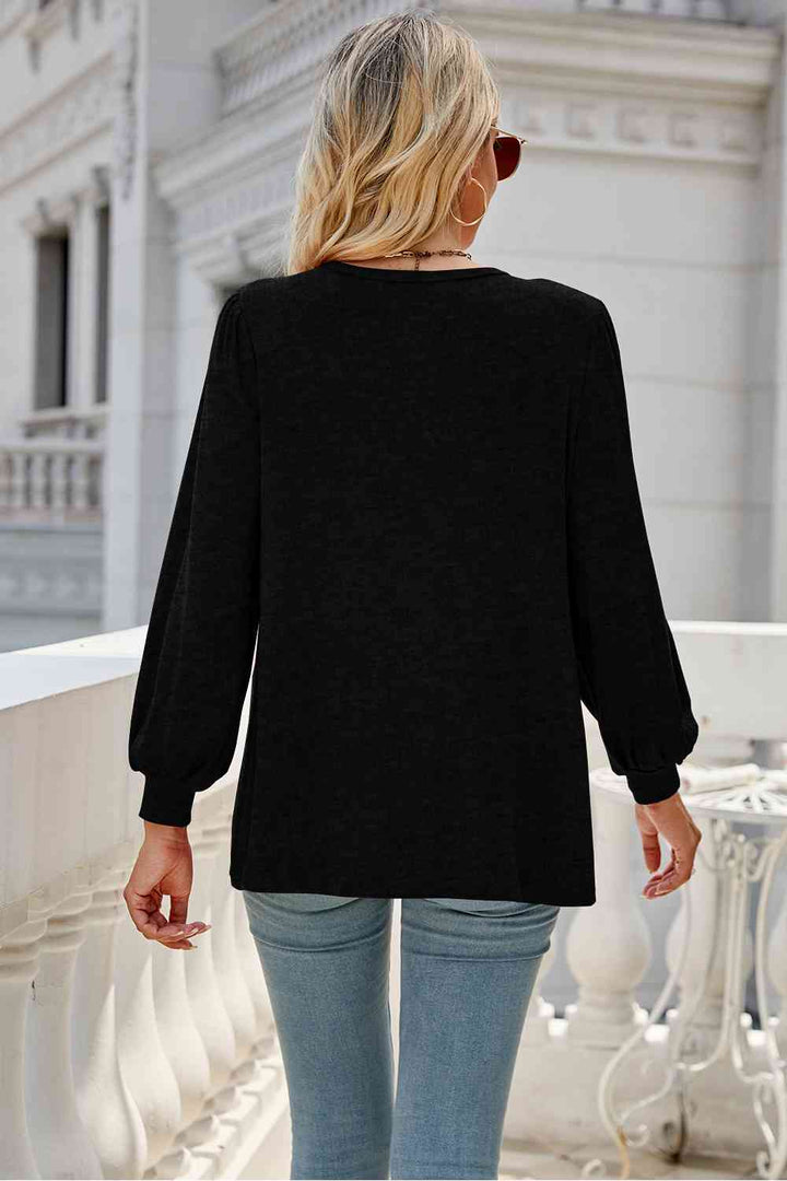 Round Neck Long Sleeve Top | 1mrk.com