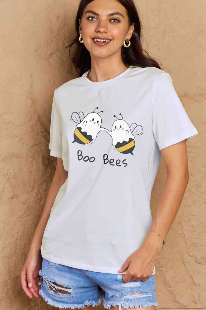 Simply Love Full Size BOO BEES Graphic Cotton T-Shirt | 1mrk.com