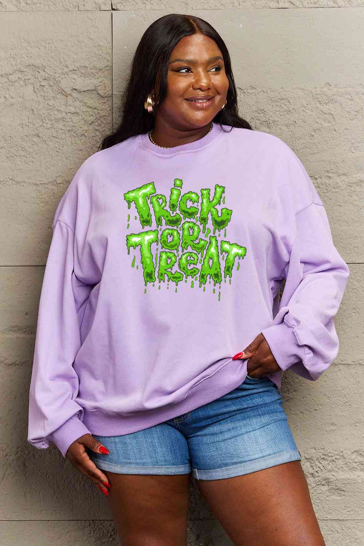 Simply Love Full Size TRICK OR TREAT Graphic Sweatshirt |1mrk.com