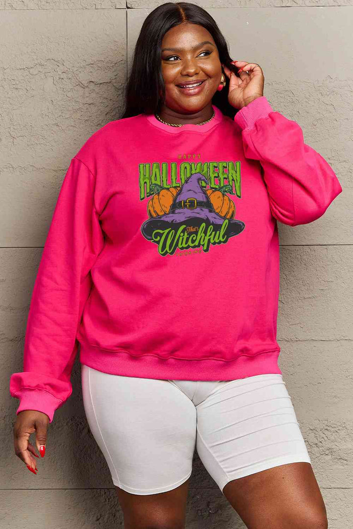 Simply Love Full Size Witch Hat Graphic Sweatshirt |1mrk.com