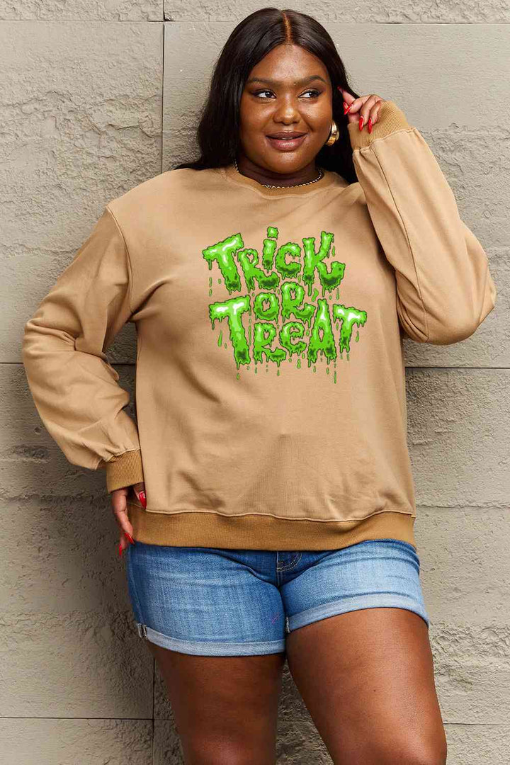 Simply Love Full Size TRICK OR TREAT Graphic Sweatshirt |1mrk.com