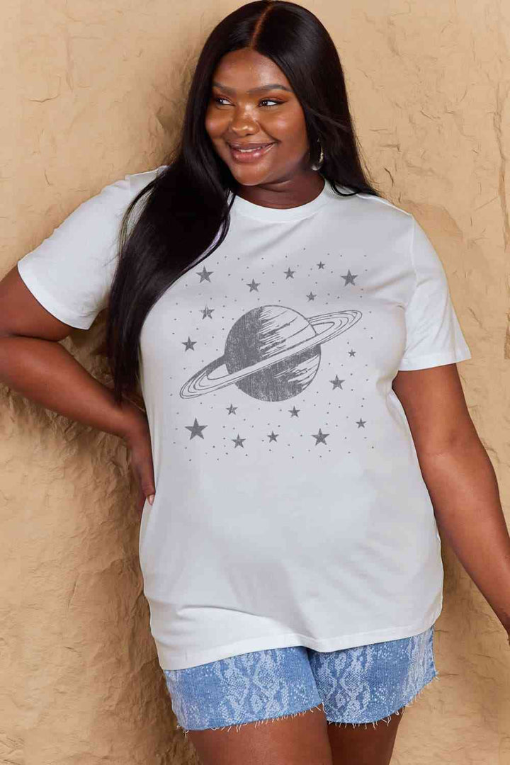 Simply Love Full Size Planet Graphic Cotton T-Shirt | 1mrk.com