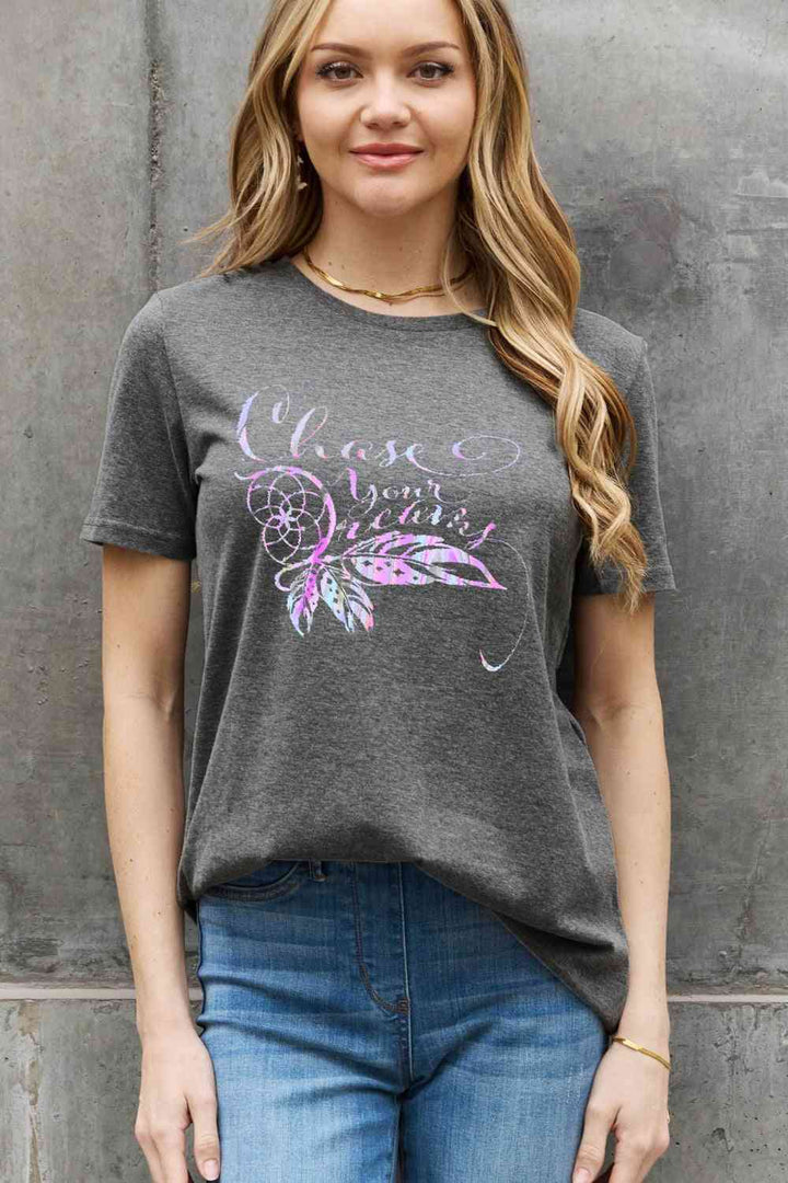 Simply Love Full Size CHASE YOUR DREAMS Graphic Cotton Tee | 1mrk.com