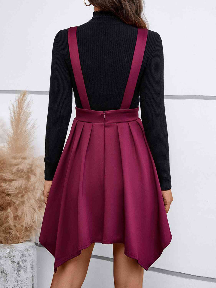 Zip Back Buttoned Overall Skirt |1mrk.com