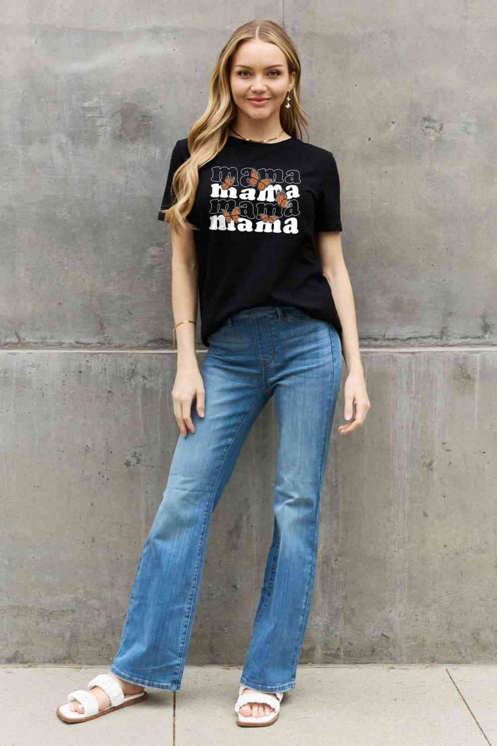 Simply Love MAMA Butterfly Graphic Cotton T-Shirt | 1mrk.com