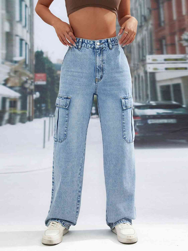 Pocketed Long Jeans | 1mrk.com