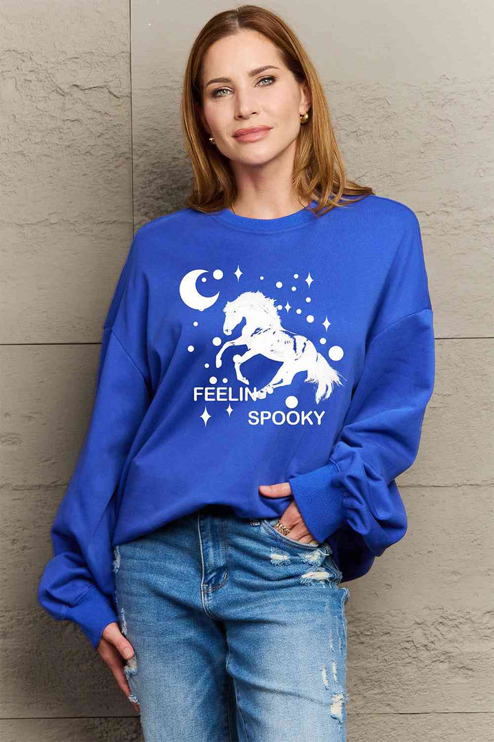 Simply Love Full Size Graphic Drop Shoulder Sweatshirt |1mrk.com