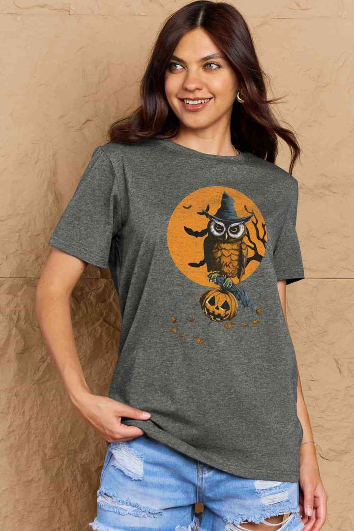 Simply Love Full Size Holloween Theme Graphic Cotton T-Shirt | 1mrk.com