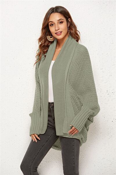 Open Front Batwing Sleeve Cardigan |1mrk.com