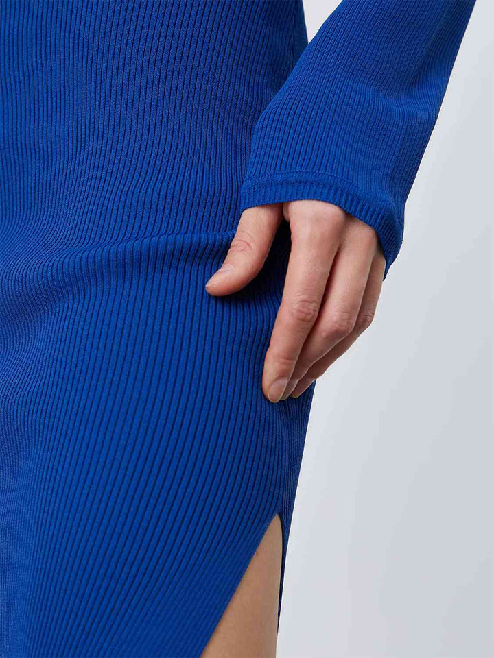 Round Neck Slit Sweater Dress | 1mrk.com
