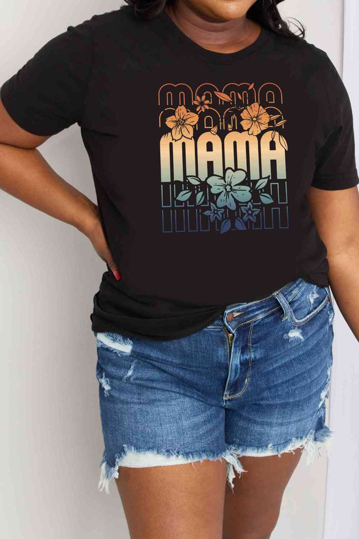 Simply Love Full Size MAMA Graphic Cotton T-Shirt | 1mrk.com