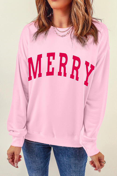 MERRY Graphic Dropped Shoulder Sweatshirt |1mrk.com