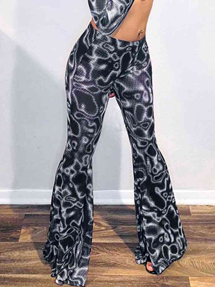 Printed Long Flare Pants | 1mrk.com