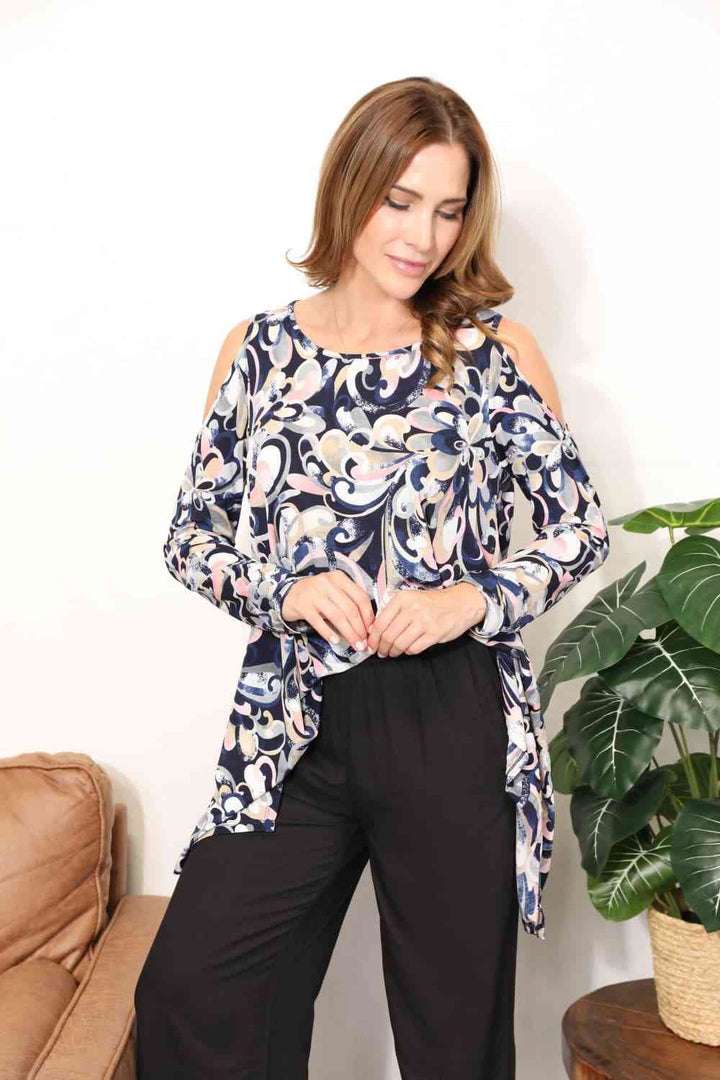 Sew In Love  Full Size Long Sleeve Flower Print Blouse | 1mrk.com