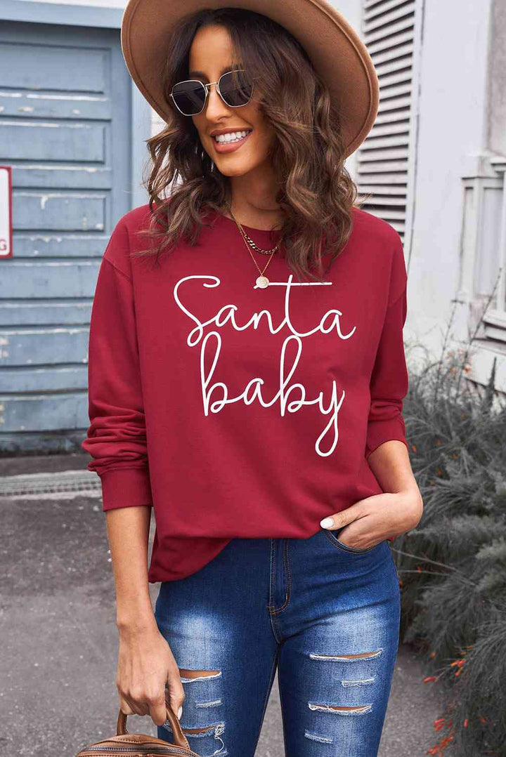 Christmas SANTA BABY Graphic Sweatshirt |1mrk.com