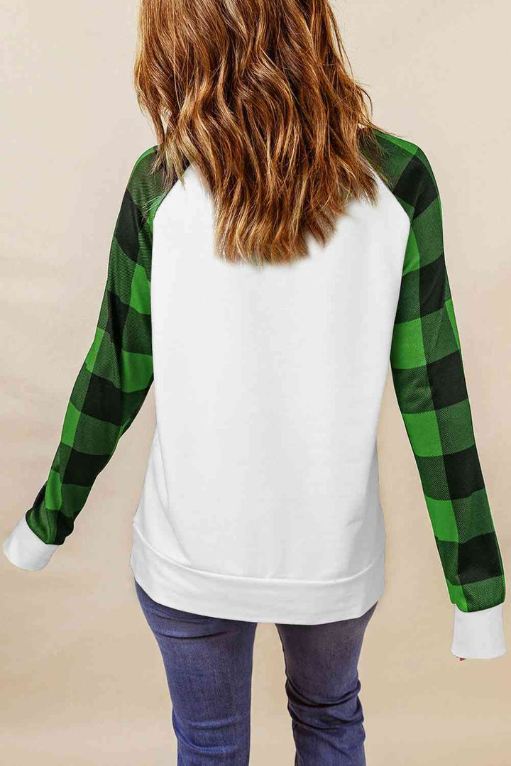 Christmas Buffalo Plaid Long Sleeve Sweatshirt |1mrk.com