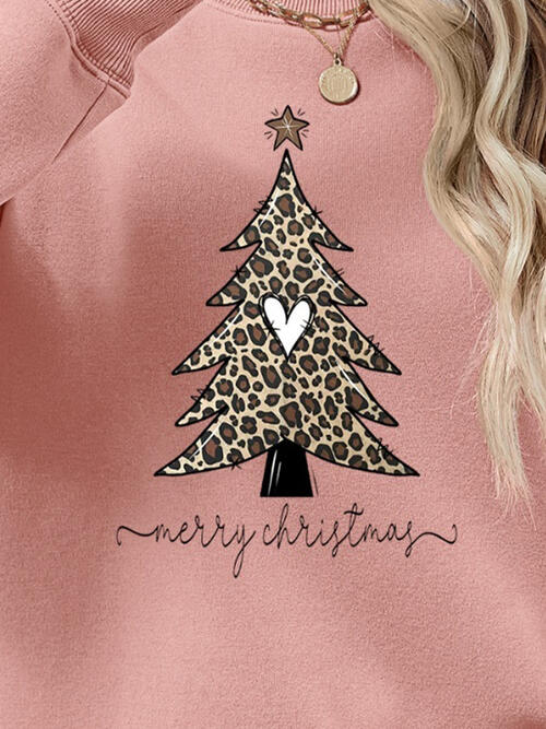 Christmas Tree Graphic Long Sleeve Sweatshirt |1mrk.com