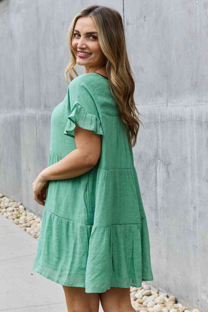 HEYSON Sweet As Can Be Full Size Textured Woven Babydoll Dress | 1mrk.com