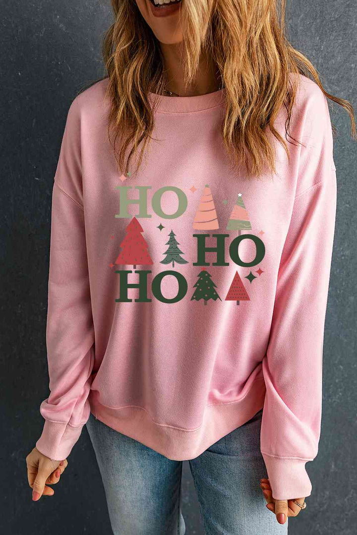 Christmas Tree Graphic Dropped Shoulder Sweatshirt |1mrk.com