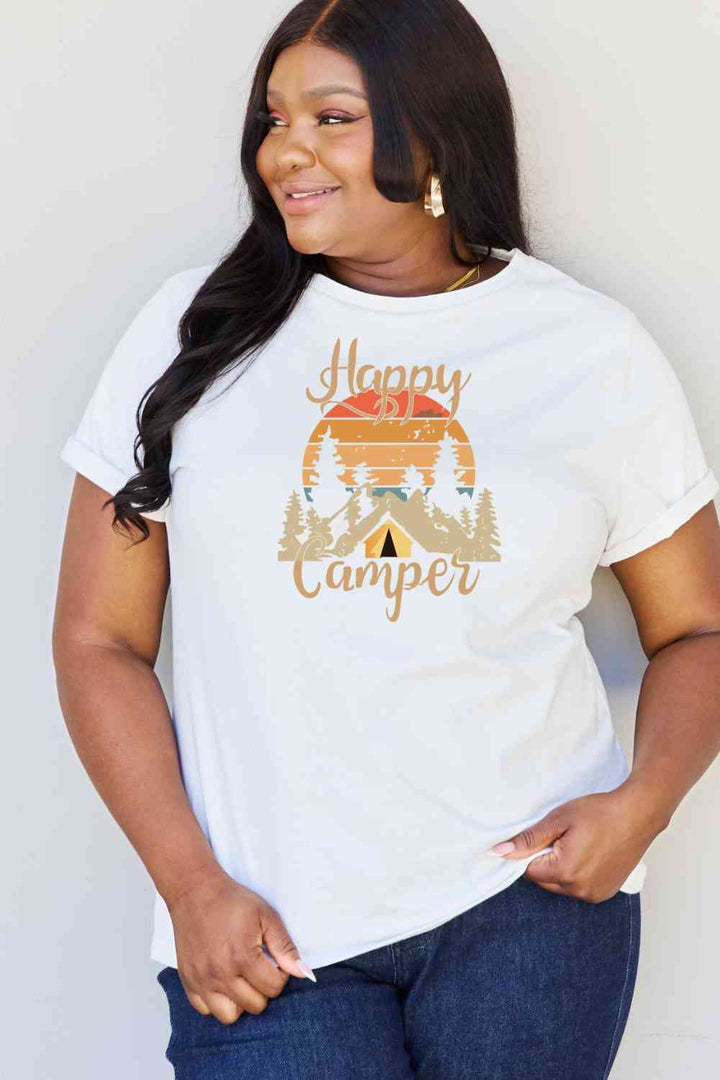 Simply Love Full Size HAPPY CAMPER Graphic T-Shirt | 1mrk.com