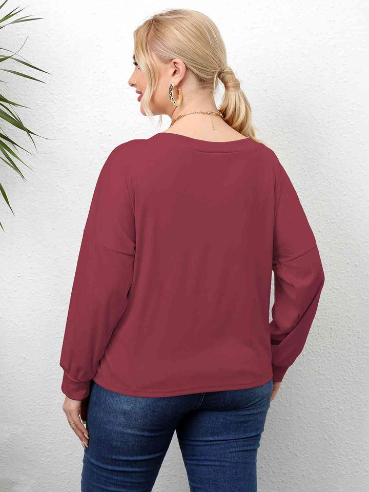 Plus Size Twisted Drop Shoulder T-Shirt | 1mrk.com