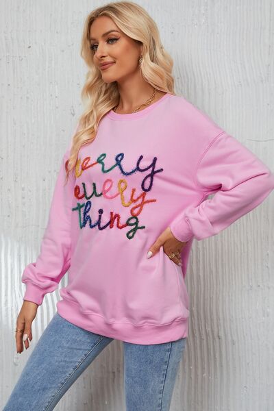 Letter Graphic Dropped Shoulder Sweatshirt |1mrk.com