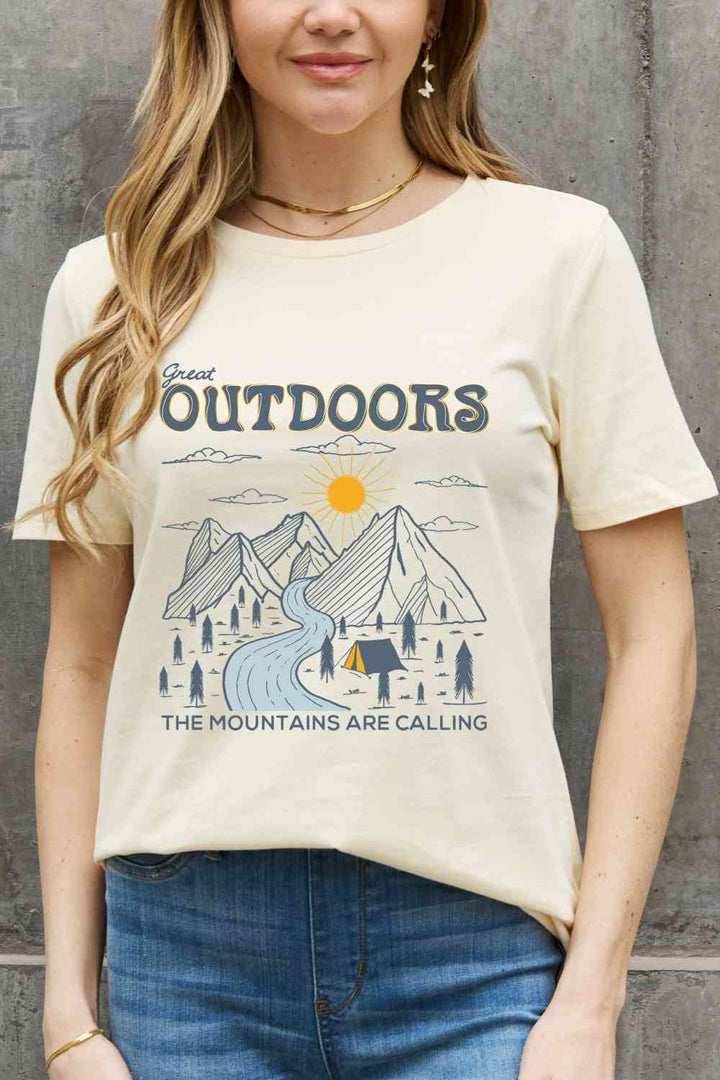 Simply Love Full Size GREAT OUTDOORS Graphic Cotton Tee | 1mrk.com