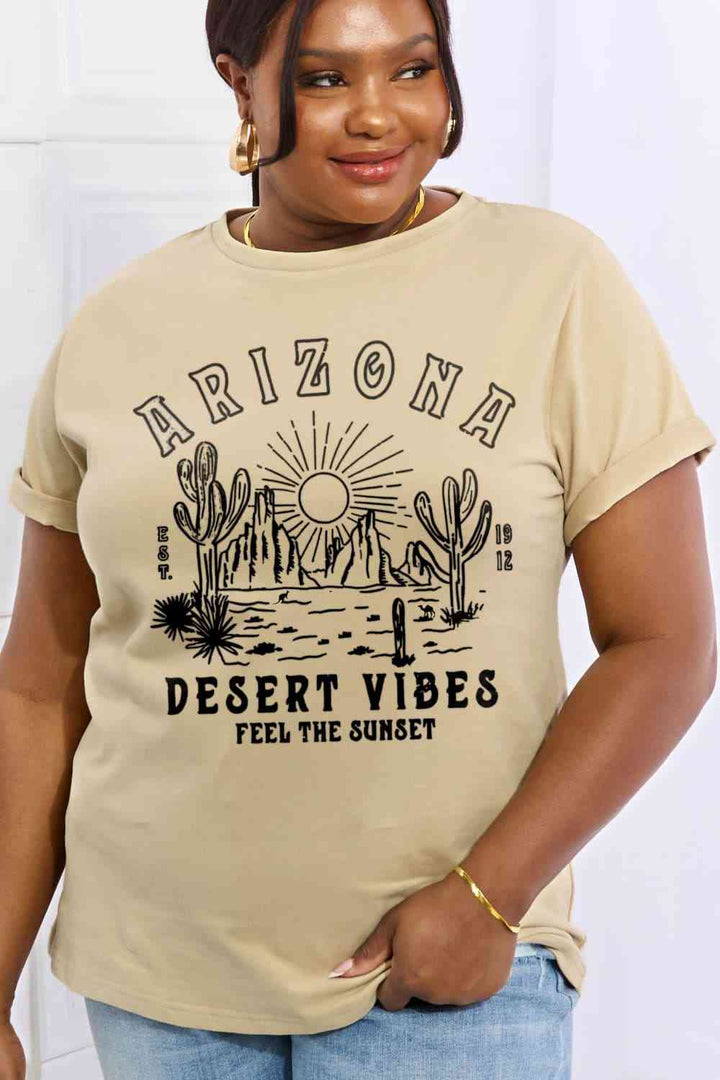 Simply Love Simply Love Full Size ARIZONA DESERT VIBES FEEL THE SUNSET Graphic Cotton Tee | 1mrk.com