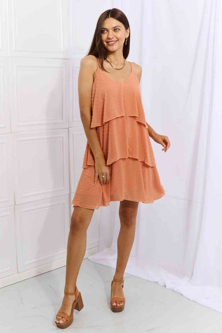 Culture Code By The River Full Size Cascade Ruffle Style Cami Dress in Sherbet | 1mrk.com
