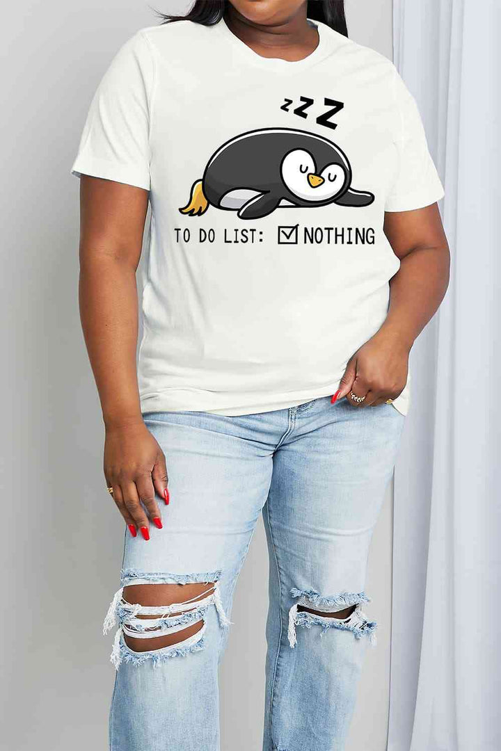 Simply Love Full Size TO DO LIST NOTHING Graphic Cotton Tee | 1mrk.com