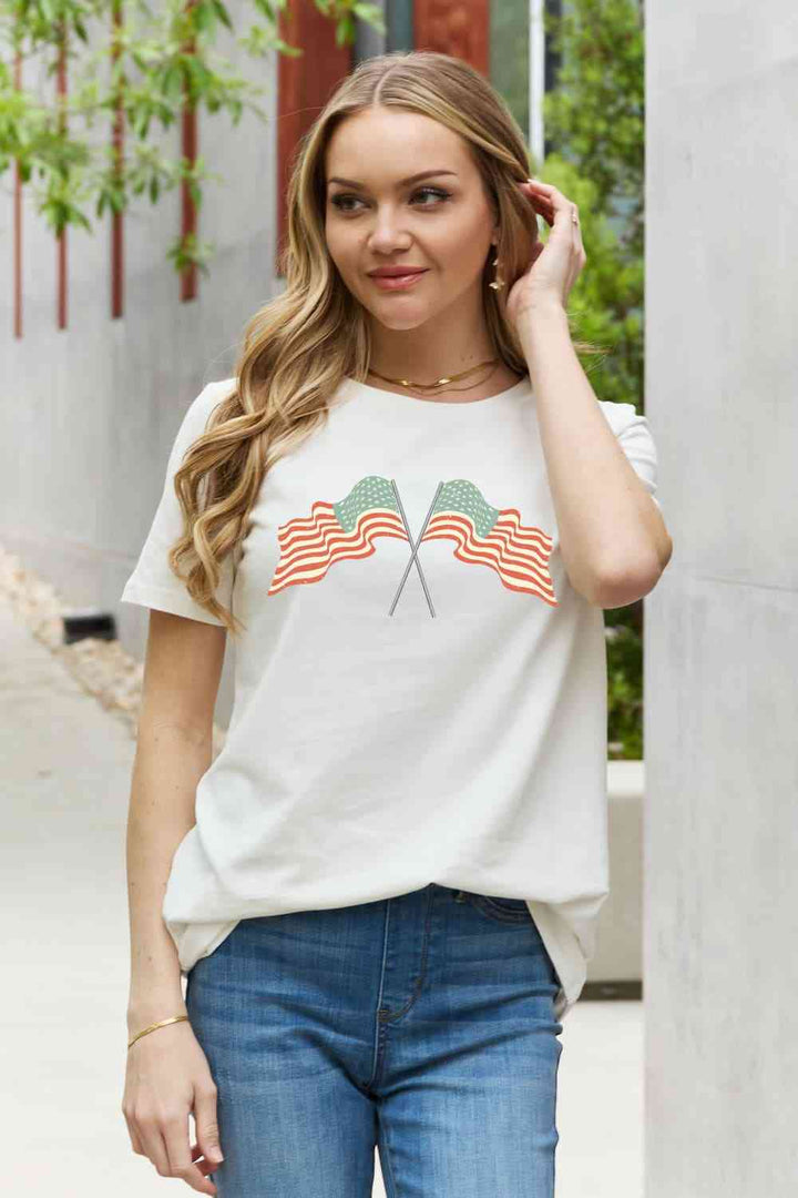 Simply Love US Flag Graphic Cotton Tee | 1mrk.com