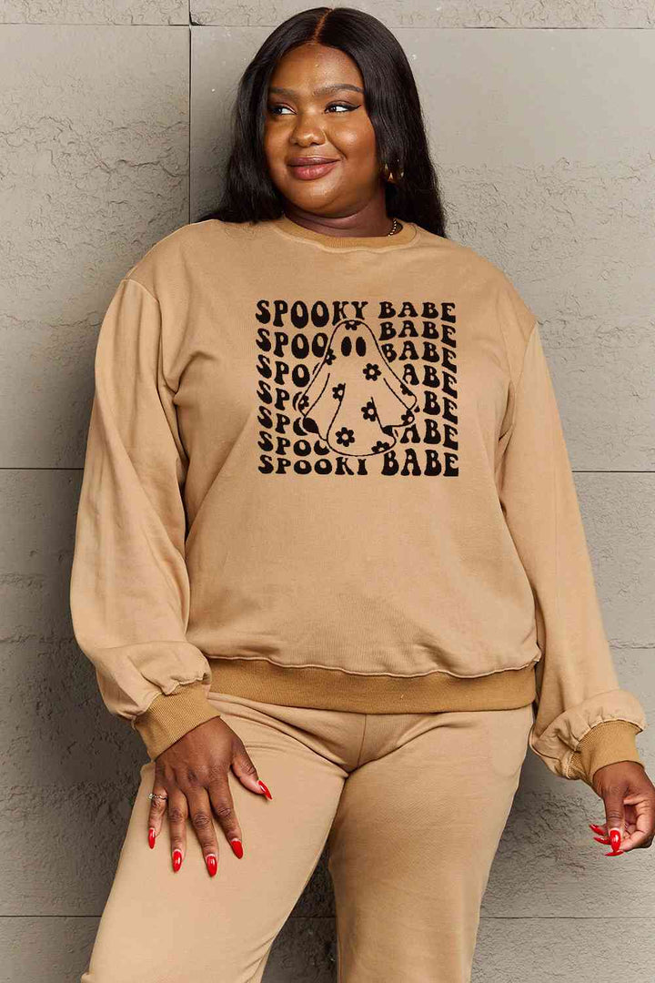 Simply Love Full Size SPOOKY BABE Graphic Sweatshirt |1mrk.com