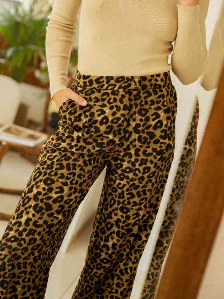 Leopard Wide Leg Pants | 1mrk.com