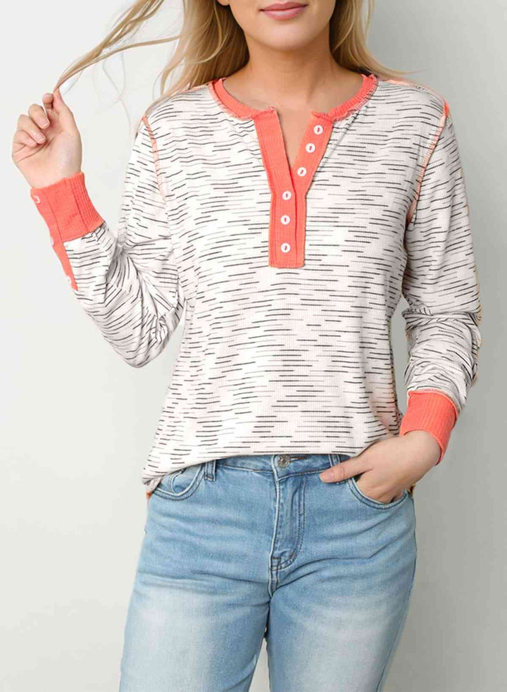 Contrast Long Sleeve Top | 1mrk.com