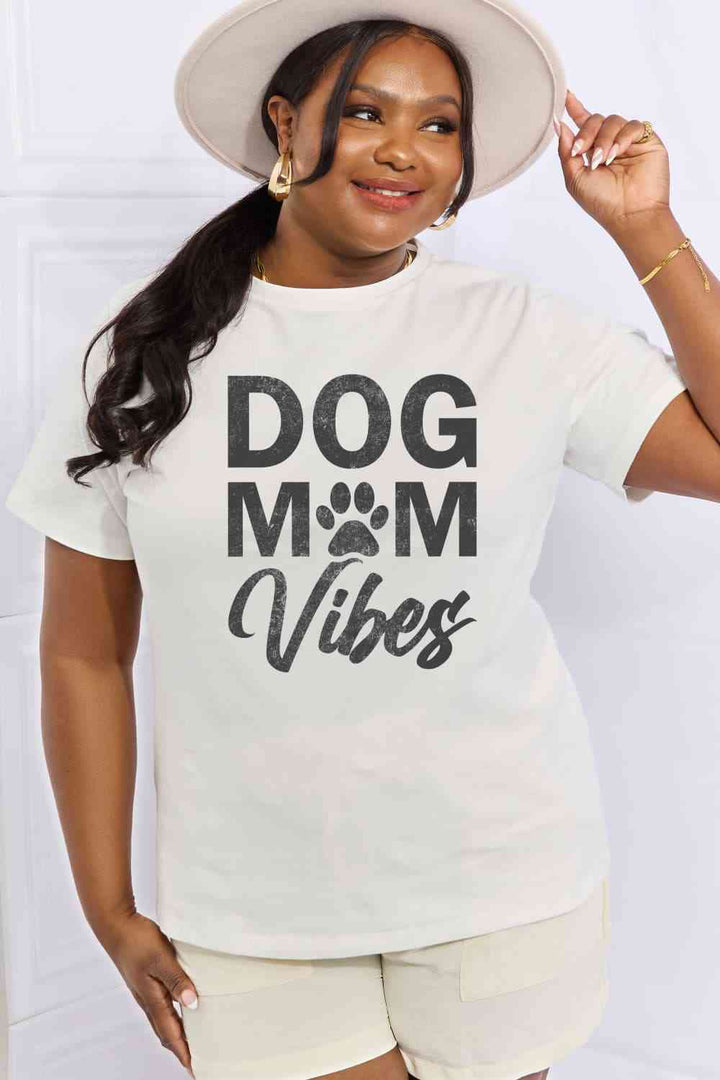 Simply Love Full Size DOG MOM VIBES Graphic Cotton Tee | 1mrk.com